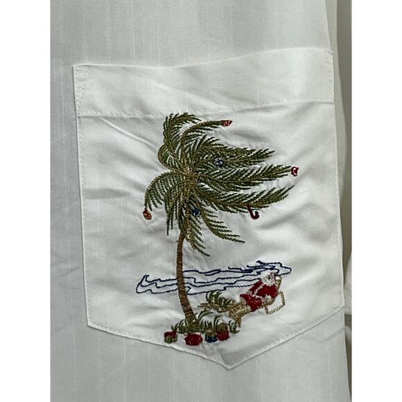 Bamboo Cay Christmas Shirt XXL Embroidered Santa's Hula Lounge Hula Girl - Picture 3 of 7